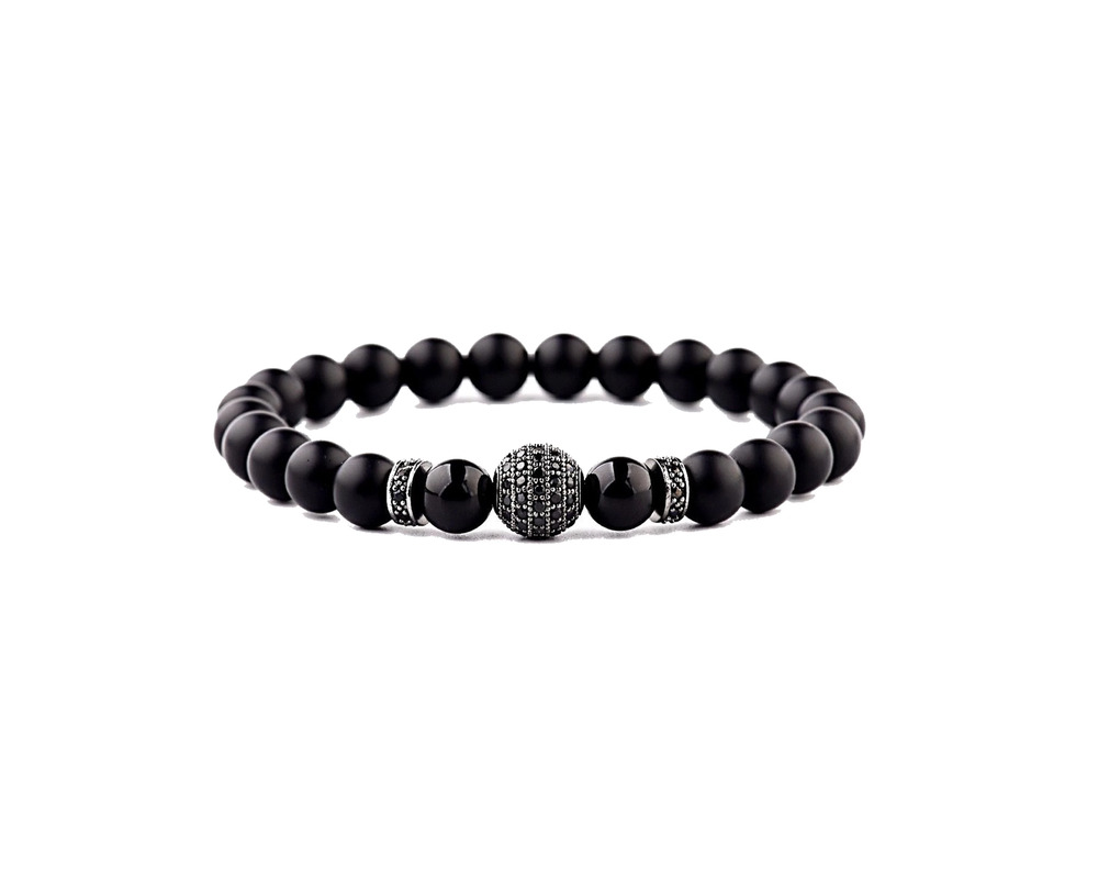 🔴 Bracelet - Black Rhodium Globe Pavé Shambala
